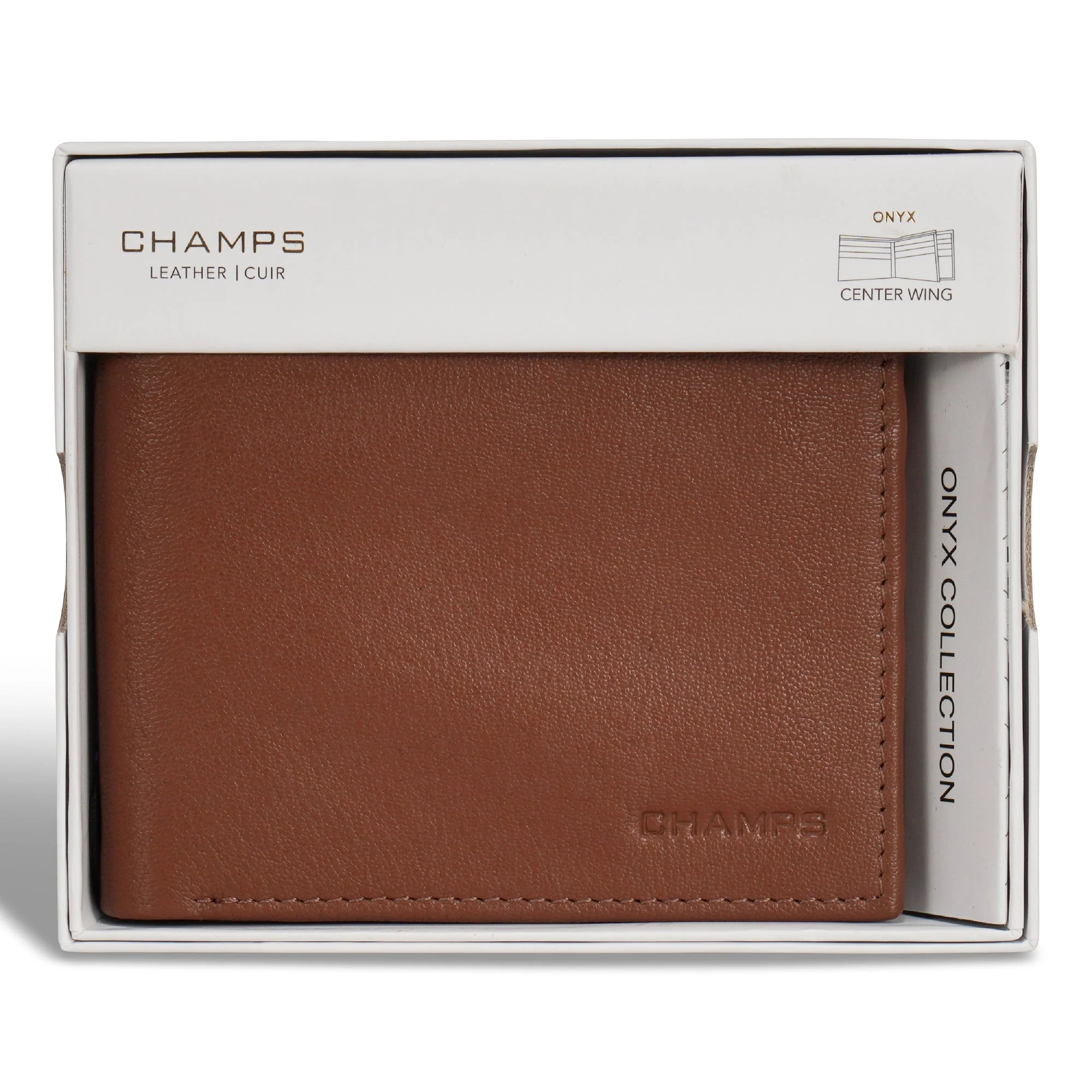 Champs Onyx Leather Center Wing Wallet - Image 12