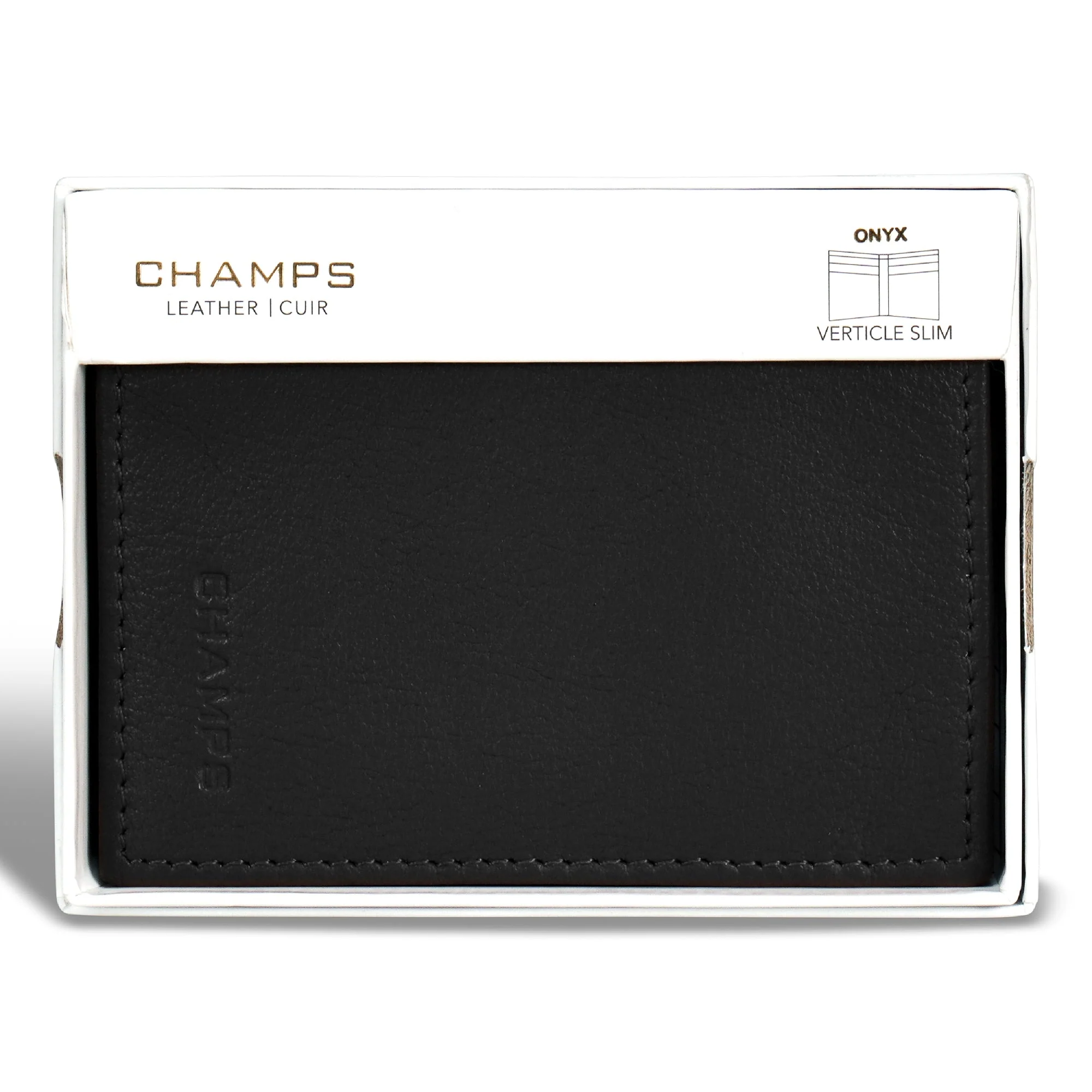 Champs Onyx Leather Vertical Slim Wallet - Image 5